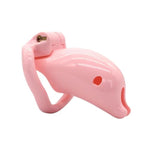 2.55 Inch Male Chastity Device With Nub Cock Cage - Small Black Plastic Ring For Penis Keeper Lock-Pink (Pink)