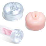 2Penis Pump Simulated Inverted Model, Realistic Sleeve Replacement Sealing Cap For 2.5-Inch Cylindrical Large Penis Pump Sleeve, Male Enhancement Growth Pump Cap (Pink + Clear)