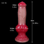 Realistic Dog Dildo With Knot, 13 Inches Anal Dildo Pink Silicone Adult Toy Lifelike Animal Dildo For Women And Men Gay Lesbian
