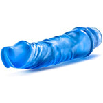 B Yours Vibe #6 - Soft Multispeed Vibrating Dildo - 9.25 Inch Long - 1.75" Wide - Flexishaft Flexible Body Conforms To Your Body - Waterproof Vibrator - Sex Toy For Women - Clear Blue