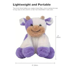 Cow Stuffed Animal Plush Toy, 8" Adorable Plush Cow Toy Soft Realistic Cow Plushie For Boys Girls Kids Teens, Purple And White