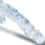 Clear Realistic Dildo - 8.9" Long Special Muscle Curves G-Spot Dildo, Flexible Safe Material Suction Cup Thin Dildo For Hands-Free Vagina Anal Play, Lifelike Ribbed Dildo Adult Sex Toys For Women Men