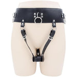Vibrator Faux Leather Constrained Forced Strap, Electric Waistband Harness Fixed Tie Belt Holder, Anti-Off Adjustable Chastity Belt Masturbation Sm Bondage Sex Toy(Wand Or Vibrator Not Included)