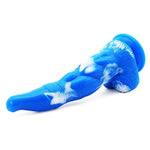 Soft Irregular Multi Colored Suction Anal Dildo Plug For Women Men With Suction Base (Blue+White)