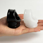 Super Soft Silicone Penis Ring Delay Ejaculation Ball Scrotum Stretcher Triple Cock Ring Erection Enhancing Bdsm Sex Toys For Men (Black+White)