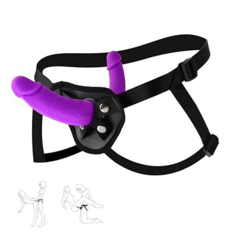 Strap-On-Dildo Lesbian Sex Toys,Strap-On-Harness Double Sided Dildo,Hands Free Masturbators Double Ended Big Dildos Anal,Couples Sex-Toys