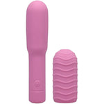 Doc Johnson Pocket Rocket - Elite - Rechargeable Silicone Vibrator with Textured Sleeve - 7 Powerful Vibrating Patterns - Pink