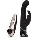 Pro40 Rose Gold Pleasure Air Clitoris Sucker & Fifty Shades Of Grey Greedy Girl Rabbit Vibrator - Female Sex Toys Bundle