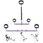 Spreader Bar Bdsm Bondage Restraints Kits With Wrist Ankle Neck Collar Adjustable Handcuffs Sex Toys Sm Games For Men Women And Couples (Purple)