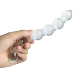 Glass Double-Ended Dildo 8.46Inch Clear G-Spot Dildo Pleasure Wand With Beads + 6.88 Inch Pleasure Wand Dildo Vaginal G-Spot Anal Play For Men Women