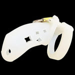 Men'S Soft Silicone Chastity Cage Chastity Device Portable Wellness Chastity Ventilation Lock Device Adult Toy White
