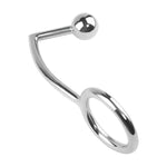 Men's Solid Metal Anal Plug with Dual-Use Delayed Cock Ring