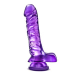 Blush Adult Sex Toy - B Yours Basic8 - Realistic G Spot Dildo - 9 Inch Long - Lifelike Ribbed Clear Penis With Suction Cup - Smooth Firm Strap-On Dildo For Women & Men Anal Vaginal Pleasure - Purple