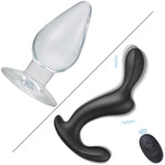Huge Butt Plug With Strong Suction Cup Anal Butt Dilator & 3 In 1 Male Prostate Vibrating Massager With 10 Vibration 3 Powerful Motors Remote Control