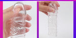 Threaded mace Condom Male Condom Adult Lock fine Ring Extended Sleeve Crystal Sleeve Color: Clear 4pcs