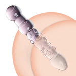 Double Ended Glass Dildo Butt Plug - Crystal Anal Plug Dildo Glass Pleasure Wand Glass Butt Plug Anal Beads Stimulator Double Ended Prostate Massager Fetish Masturbation Sex Toy For Women Men