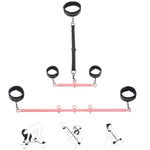 Spreader Bar Bdsm Bondage Restraints Kits With Wrist Ankle Neck Collar Adjustable Handcuffs Sex Toys Sm Games For Men Women And Couples (Pink)