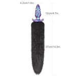 Silicone Fox Tail Butt Plug with Removable 14 Faux Fur Tail and Secure Screw-In Connector for Fantasy Role Play