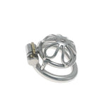 Metal Small Comfortable Chastity Cage with Flower Hollow Pattern Male Abstinence Chastity Device Cock Cage with Invisible Lock Sex Toy Men Penis Exercises Bondage Gear & Accessories