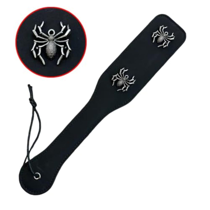 Spanking Paddle For Sex Adult Play,Leather Spider Premium Slapper Sex Paddle,Black Flirt Toy For Sm Bondage Game,Dark Gothic Lightweight Sturdy And Durable Bdsm Adult Sex Toys For Couple/Women/Gay
