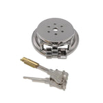 Stainless Steel Flat Round Hole Chastity Lock Chastity Device Penis Cage Flat Short Beginner Cage For Men To Wear Bondage Sm Chastity Cage Adult Game Sex Toy