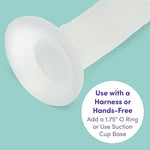 Realistic Dildo - 8 Inch With Suction Cup - Girthy Dildo For Women - Flexible & Thick - Harness Compatible Strap On - Adult Sex Toy - Waterproof - Clear