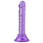 6 Inch Slim Beginner's Veined Jelly Dildo - Purple