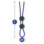 Blush Stay Hard 9" Silicone Penis Ring, Double Loop Lasso - Adjustable Cock & Balls Cinch - Quick Release Locks - Harder Erection, Stamina & Girth Enhancing - Adult Sex Toy For Men & Couples - (Blue)