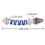 Blue Crystal Glass Pleasure Wand Anal Plug For Lover