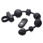 21X Dark Rattler Vibrating Silicone Anal Beads With Remote Control For Women Men Couples, Textured Beads For Pleasure & Stimulation, Rechargeable Waterproof Anal Adult Sex Toy, Black