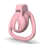 Flat Chastity Cage Male Sex Toys Cock Cage With Belt And 3 Different Rings Sissy Chastity Device With Invisible Lock For Male Bondage Breathable Lightweight Resin Penis Cage (A,Pink)