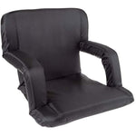 Stadium Seat Chair- Wide Bleacher Cushion With Padded Back Support, Armrests, 6 Reclining Positions And Portable Carry Straps, Midnight, Extra Wide
