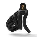 Male Chastity Device Cock Cage 3D Honeycomb Chastity Devices With 4 Active Sizes Rings Resin Lightweight Bondage Locked Penis Bdsm Penis Exercise Bondage Gear (Black, Arcuate Ring)