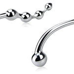 Anal Hook Butt Plug - 5 Beads Metal Anal Hook S-Shaped Graduated Bead Design Sex Anal Toy For Women Man Couples