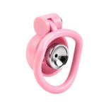 Cock Cage With Push Lock Male Chastity Cages With 5 Different Sized Rings And 2 Keys Sex Toys Chasity Devices Used To Bind A Man'S Penis Bondage Gear With Catheter And Urinal Tray (Pink,C)