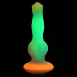 Space Cock Alien Dildo Made With Premium Silicone For Men Women & Couples, Glow-In-The-Dark Fantasy Role Play Harness Compatible With Strong Suction Base, 1 Piece Set - Blue