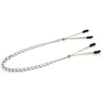 Adjustable Tweezer Style Nipple Clamps For Bdsm Experience - Soft Rubber Tips, Metal Chain For Added Weight & Sensitivity - Perfect For Beginners And Experienced Users - Bondage Kink Collection