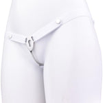 Flat Chastity Cage With Anti-Off Adjustable Auxiliary Belt Sissy Fake Women Cock Cages Inverted Chasity Device Sm Fetish Bondage Sex Toys For Men (White,3231+Belt)