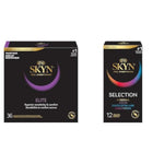 Elite 36 Count Ultra-Thin Lubricated Latex-Free Condoms And 4 Variety Non-Latex Condoms 12 Count Pack
