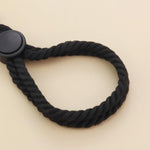 Adjustable Double Loop Bondage Rope, Black Cotton, Adult Restraint Accessory