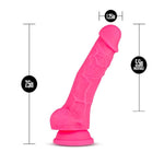 Neo - 7.5" Realistic Dildo With Balls Luxury Sensa Feel Dual Density - Life Like Penis Feel Sculpted 1.5" Thick Shaft - Strap On Compatible Strong Suction Cup For Hands Free Play