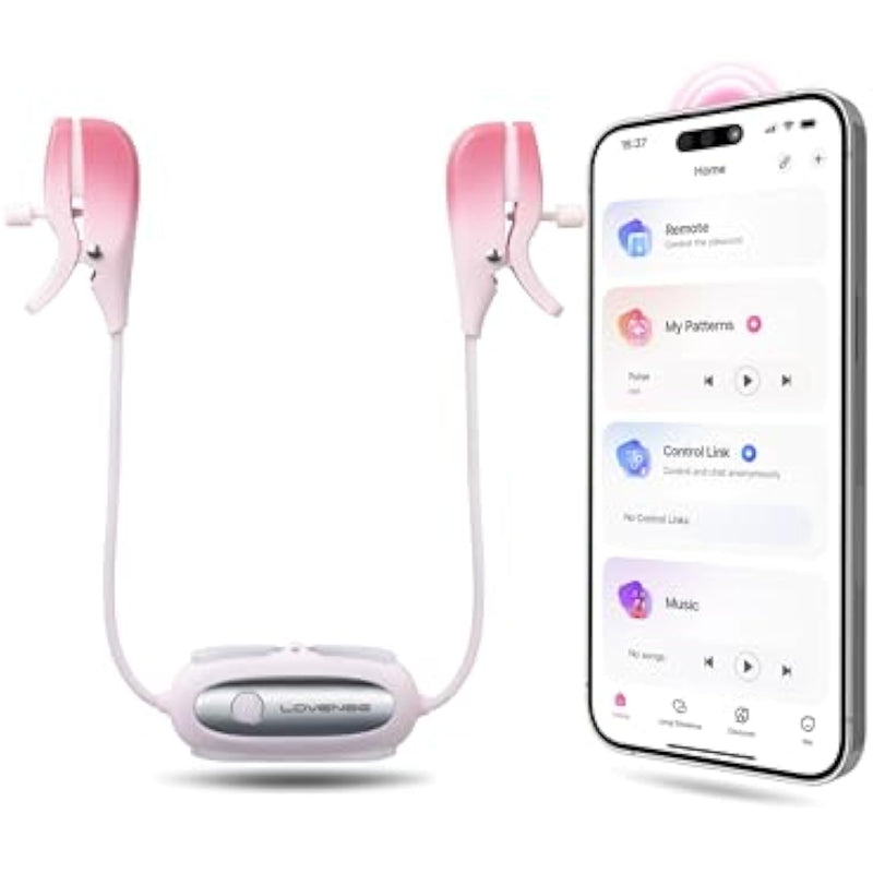 Gemini Vibrating Nipple Clamps, Bluetooth Adjustable Nipple Stimulator With App Remote Control, Rechargeable Sex Toys For Women Men Couples Play Two-Color Gradient