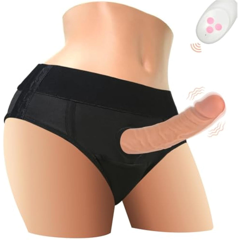 Strap On Harness Vibrating Dildo, 7.28" Realistic Strap On Dildo With 10 Strong Modes Stimulator For Pegging, Dildo Harness Consoladores With Bullet Vibrator, Sex Toys For Lesbian Women Couple
