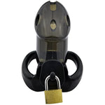 Male Chastity Device Hypoallergenic Plastic Cock Cage Penis Ring Virginity Lock Chastity Belt Adult Game Sex Toy (Black)