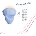Diamond Vibe Personal Massager Vibrator, 10 Vibration Settings, Waterproof, Body-Safe Silicone, Usb Rechargeable