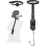 Bdsm Sex Bondage Anal Hook, Neck To Wrist Behind Back Handcuffs Collar With Anal Trainer & Ball Gag, Bed Restraints Sex Game Accessories Kinky Fetish Role Play Adult Sex Toys For Couple Beginner