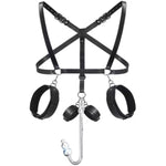 Bdsm Bondage Set, Hook Vibrators Bed Restraints Kit, Thigh Sling Chest Harness, Behind Back Handcuffs, 3 Balls Trainer, Sm Fetish Unisex Sex Toy For Couples