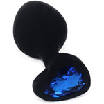 Anal Sex Trainer 3Pcs Kit Heart Silicone Jeweled Butt Plugs (Black)