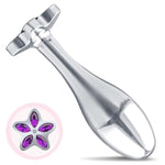 Small Anal Plug Beginner Width Flowers Purple Jeweled Butt Plug, Graduated Anus Beaded Training Adult Sex Toy For Women Men And Couples (90Mm)