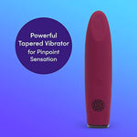 Mantric Bullet Vibrator - 3 Inch Silicone Mini Bullet Massager With Tapered Tip - 10 Function Quiet Bullet Vibrator For Women - Rechargeable & Waterproof - Pink